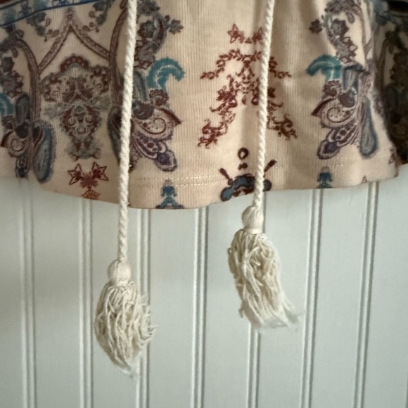 Bohemian Top Size Medium with tassels - Cream and Blue - Picture 3 of 5